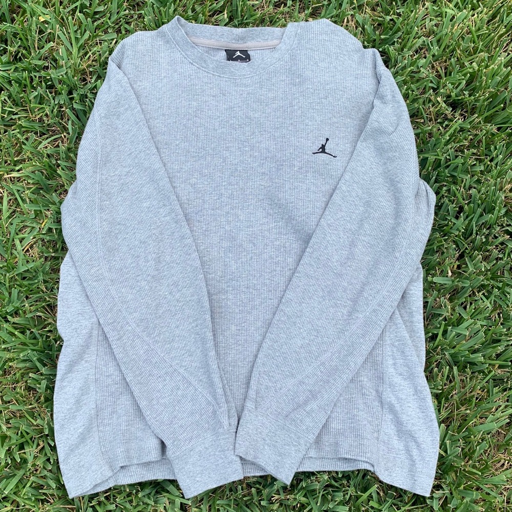 Jordan Long Sleeve Grey Thermal. Size Large.